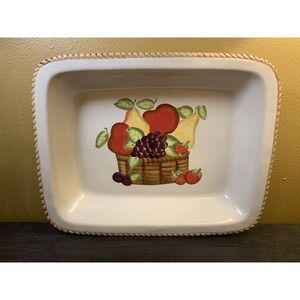 Vintage Alco Platter Fruit Basket Serving Dish 10x13 Cottagecore Retro